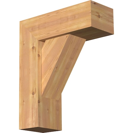 Ekena Millwork Traditional Block Smooth Bracket w/ Offset Brace, Western Red Cedar, 7 1/2"W x 20"D x 24"H BKT0806X20X24TRA05SWR